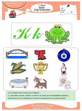 Çocuklar İçin K Sesi Çalışma Sayfaları 